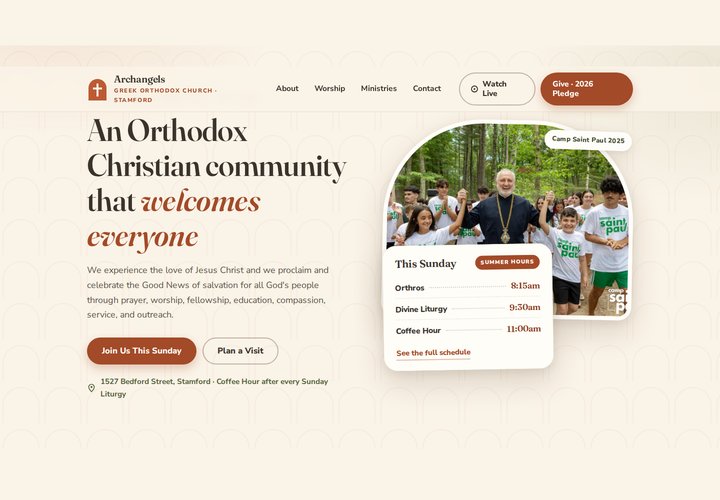 Preview of Version 2, Warm Parish Community: cream and terracotta, photo forward